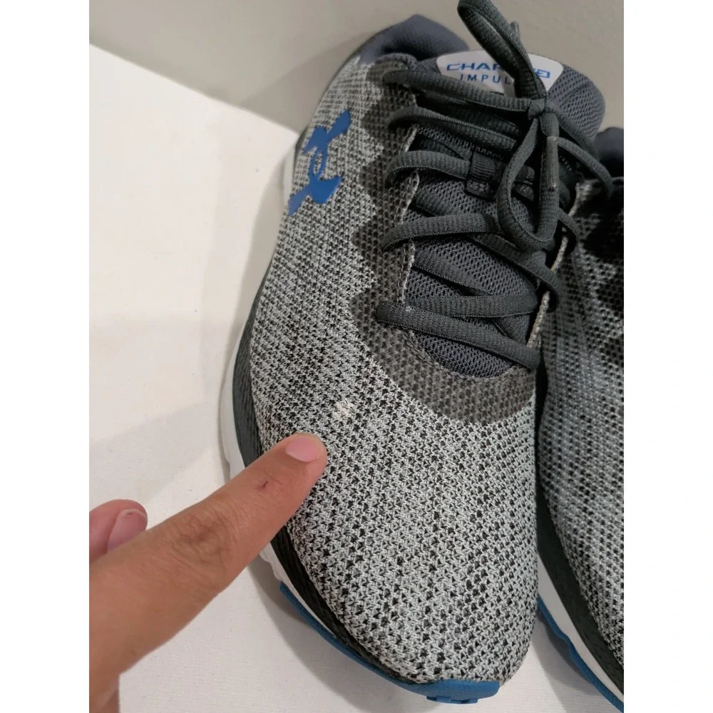 Under Armour Charged Impulse Men's Sneakers Athletic Shoes Gray Blue White 8.5
